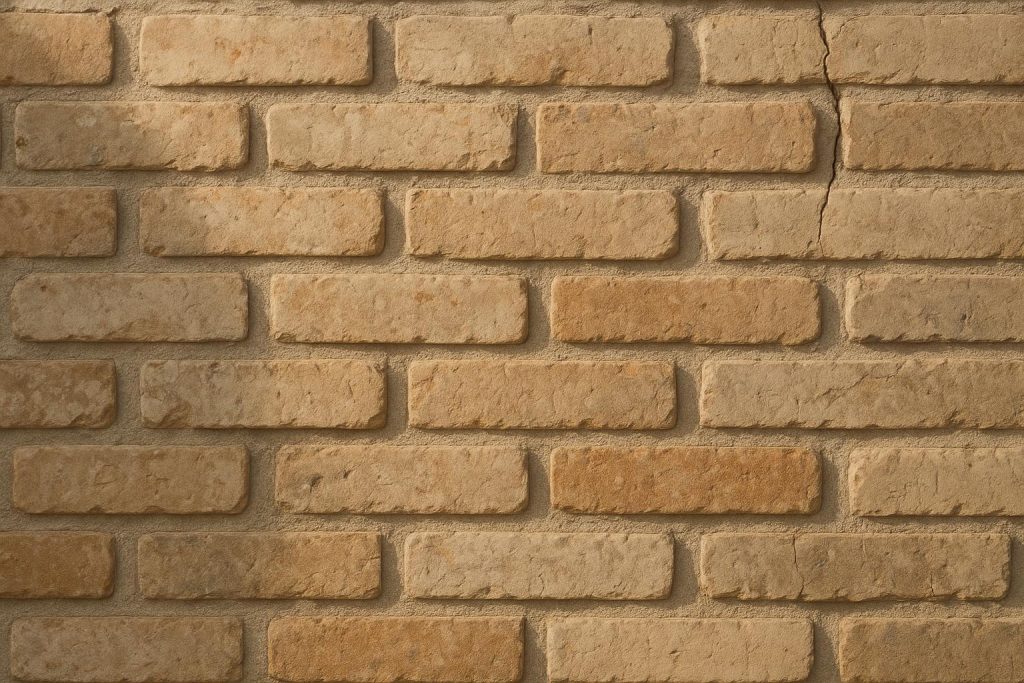 Close-up of a cracked brick surface illustrating masonry crack solutions.